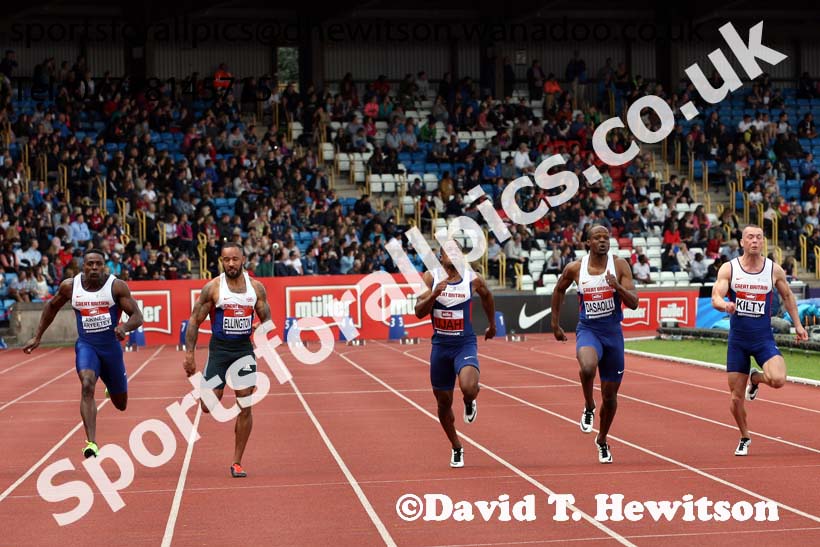 Mens 100 metres, British Championships, Birmingham. Photo: David T. Hewitson/Sports for All Pics
